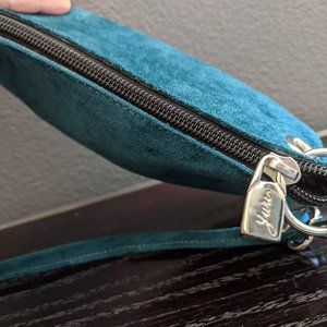 Yuri Clutch - Azurro / Blue Suede from Italy